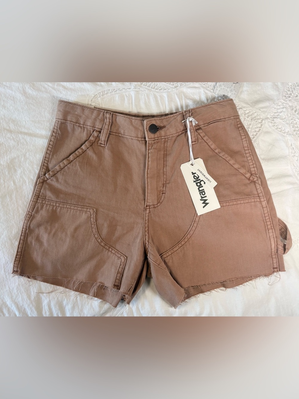 Free People Wrangler Carpenter  Shorts Raw Umber Brown Size 25 NWT Western